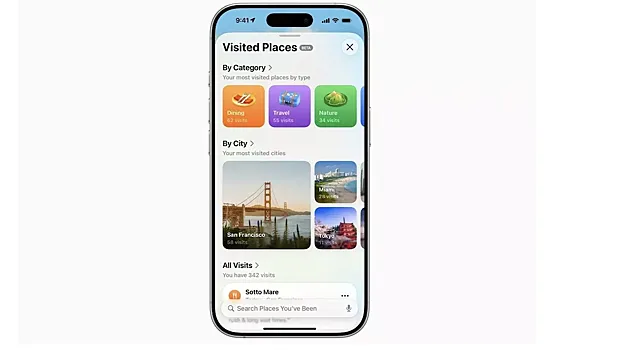 В Apple Картах после обновления до iOS 26 появится функция «Посещённые места»
