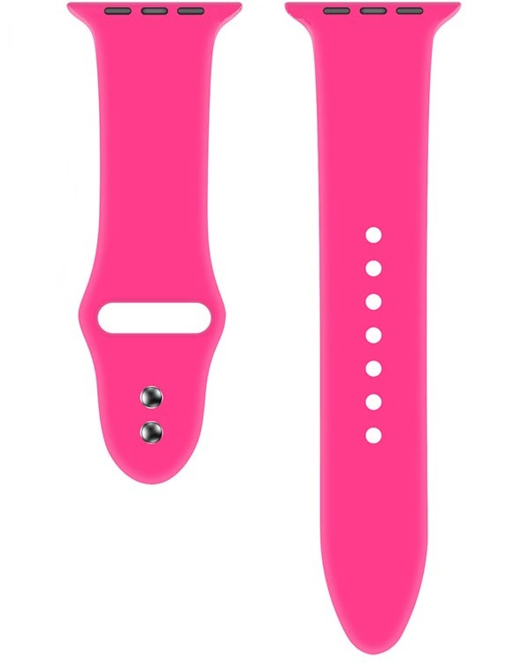 Ремешок силиконовый для Apple Watch 38/40/41, ярко-розовый