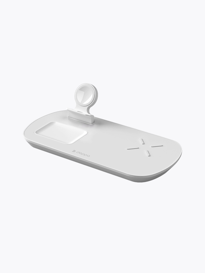 Беспроводная зарядная станция Deppa 3 в 1 18W (White)