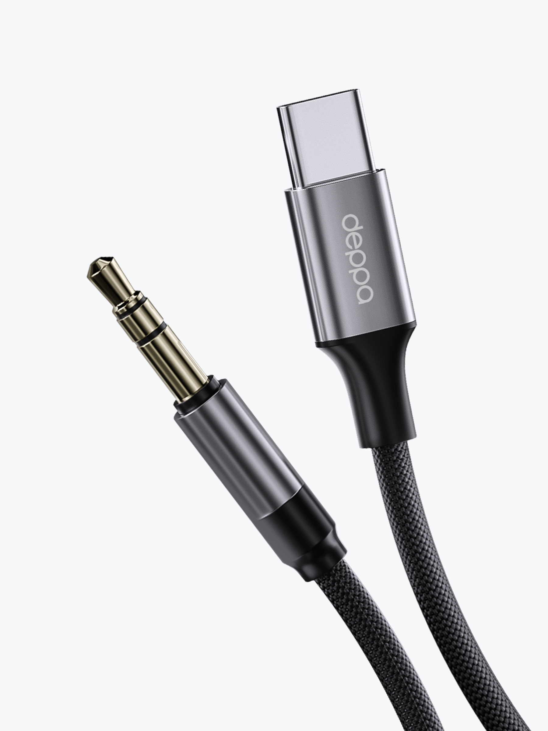 Кабель AUX Deppa USB-C - 3.5mm 1.2m (Black)