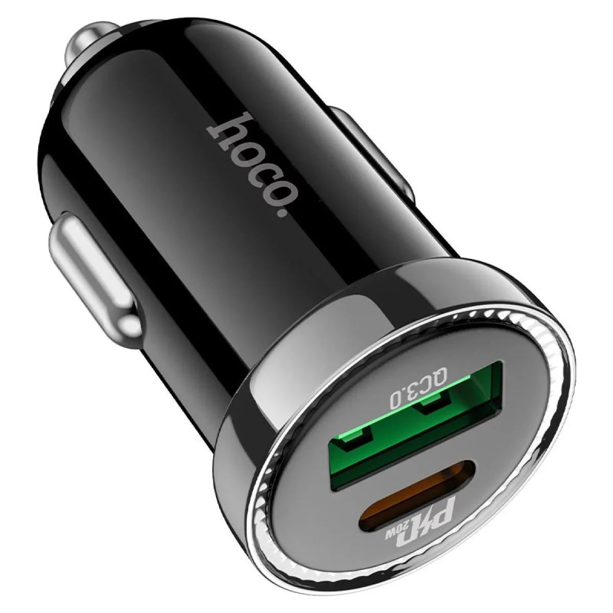 Автомобильное зарядное устройство Hoco Z44 Leading USB-A + USB-C 38W (Black)