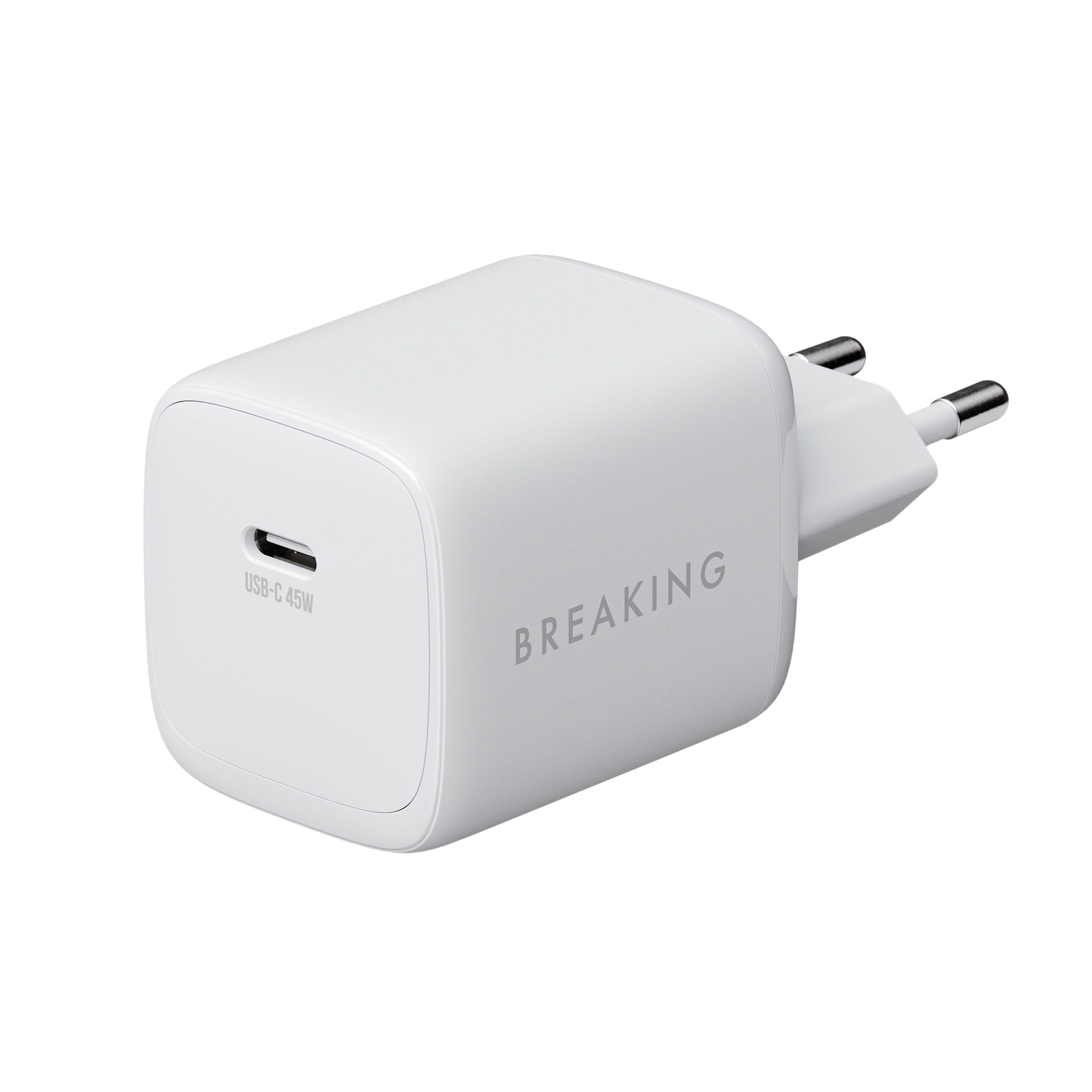 Адаптер Breaking P-21 GaN USB-C 45W с кабелем USB-C 1m (White)