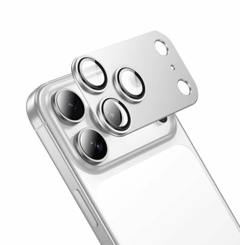 Защитное стекло для камеры Gerlax GG-204 с сеткой для iPhone 17 Pro Silver