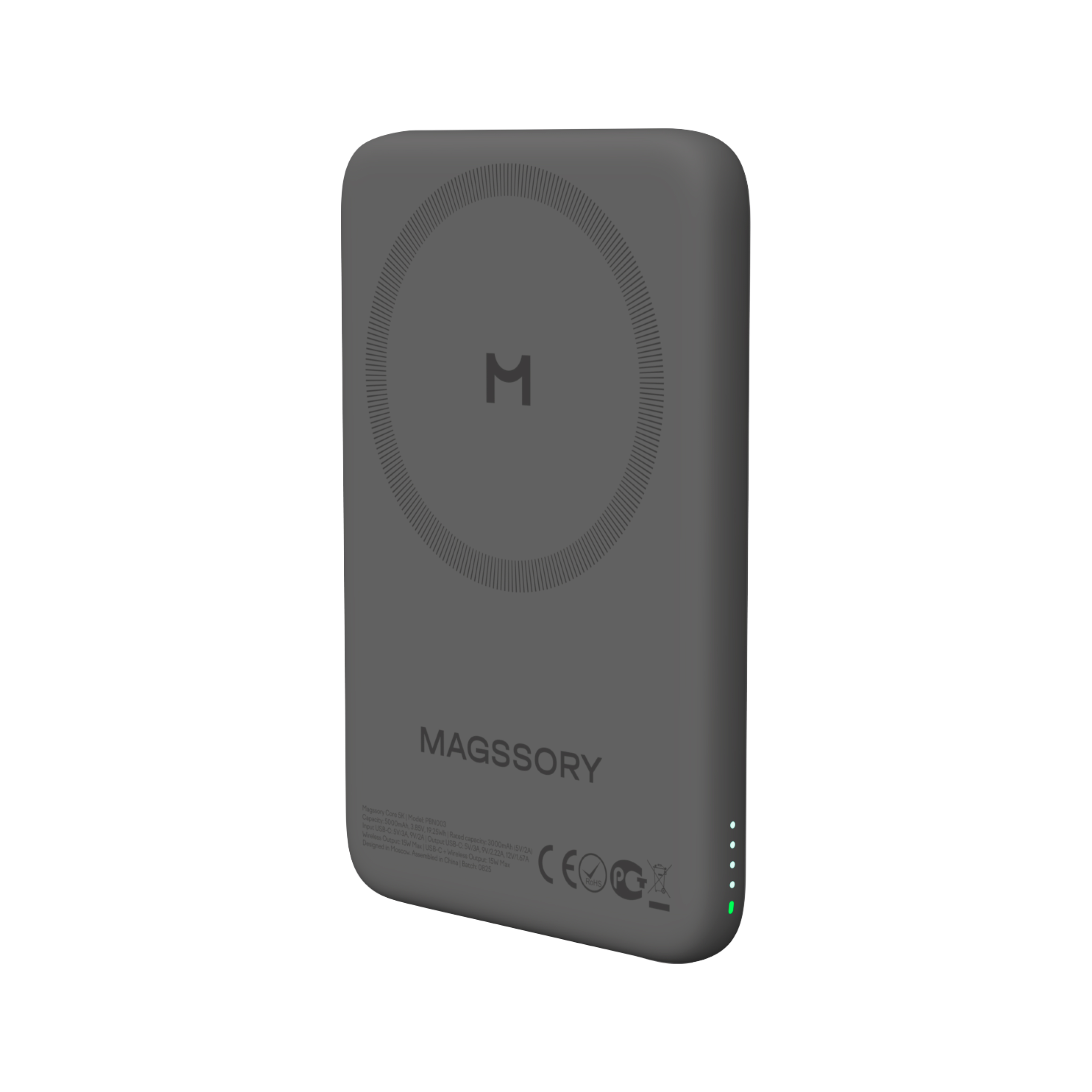 Беспроводной внешний аккумулятор Magssory Core 5K, с магнитами, совместимый с MagSafe (миднайт)