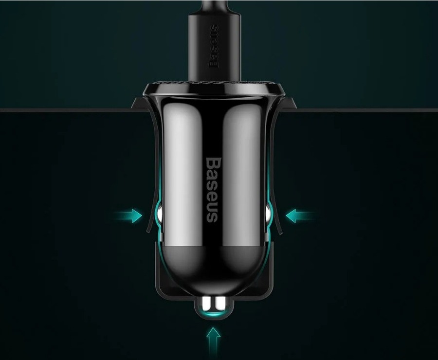 Автомобильное зарядное устройство Baseus Grain Pro 2xUSB-A 24W (Black)