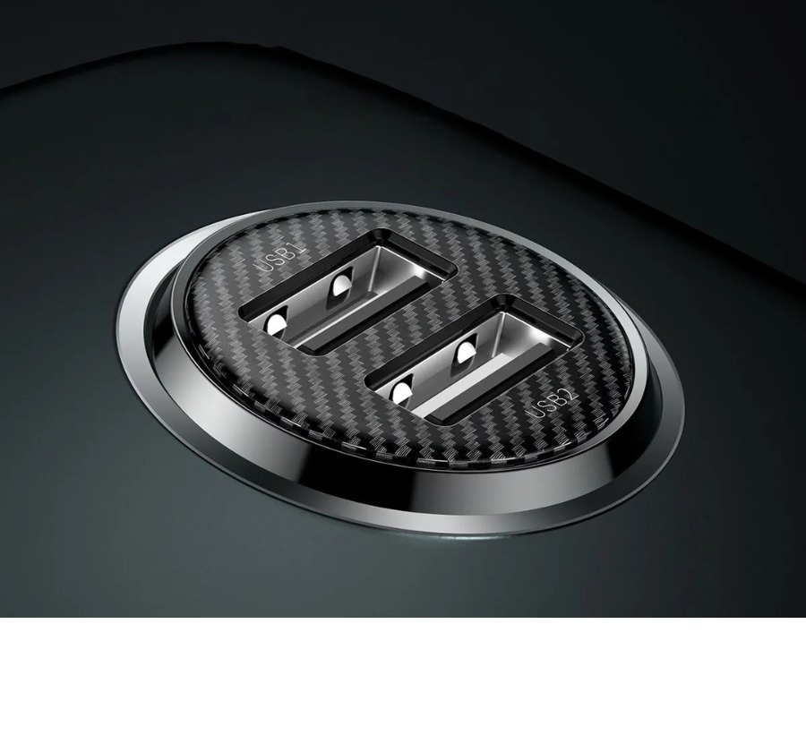 Автомобильное зарядное устройство Baseus Grain Pro 2xUSB-A 24W (Black)