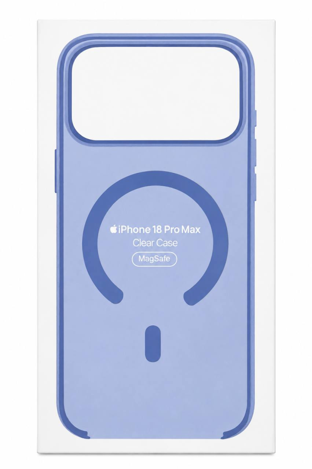 Чехол прозрачный голубой с MagSafe для iPhone 17 Pro Max/ 18 Pro Max (пластиковый)