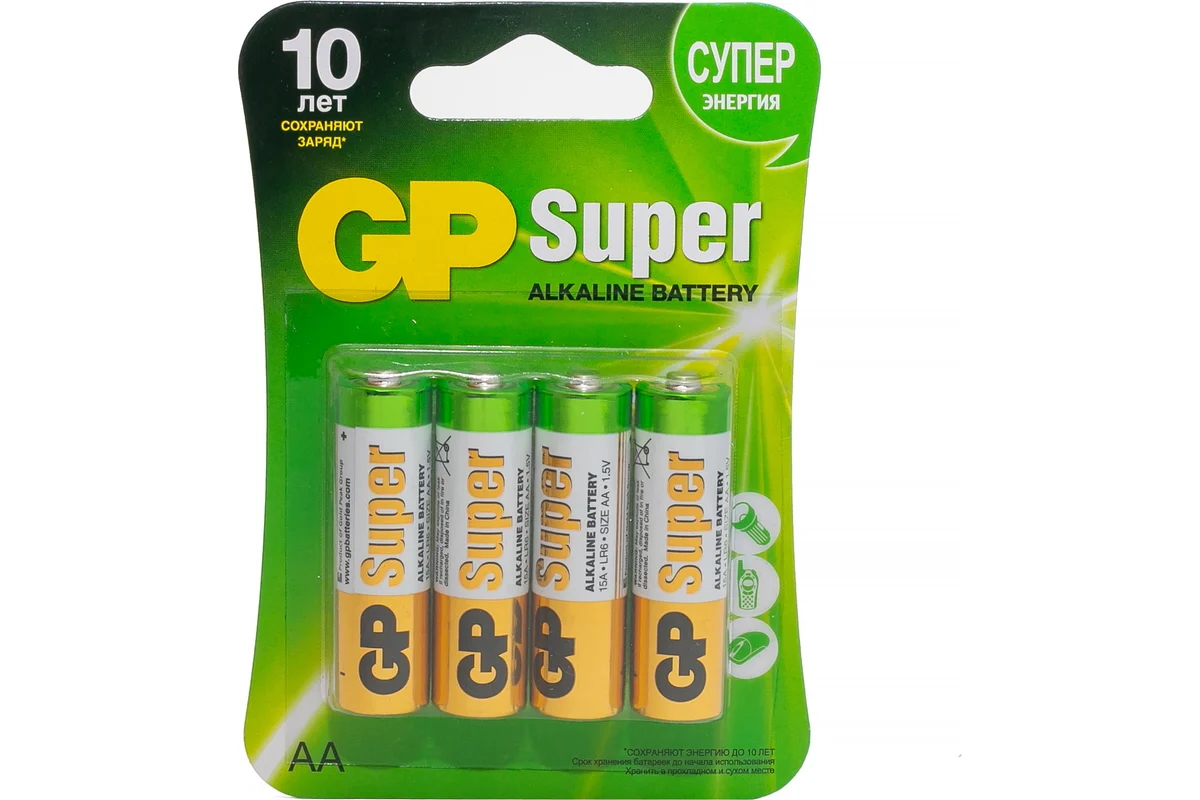 Батарейка GP Super Alkaline Battery GP15AА21-2CRSBC4 АА*4