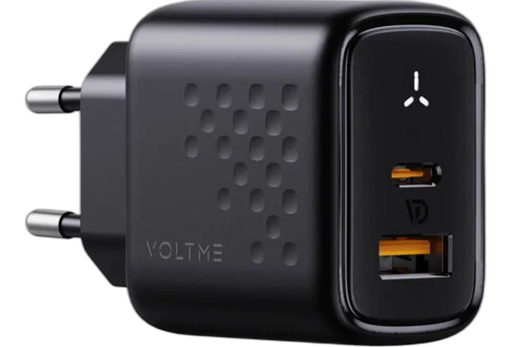 Адаптер VOLTME Revo Duo GaN USB-A + USB-C 45W (Black)