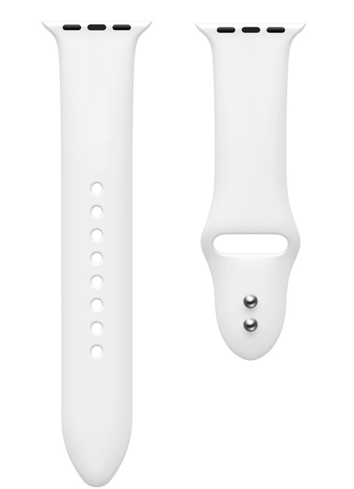 Ремешок силиконовый для Apple Watch 42/44/45/49 белый
