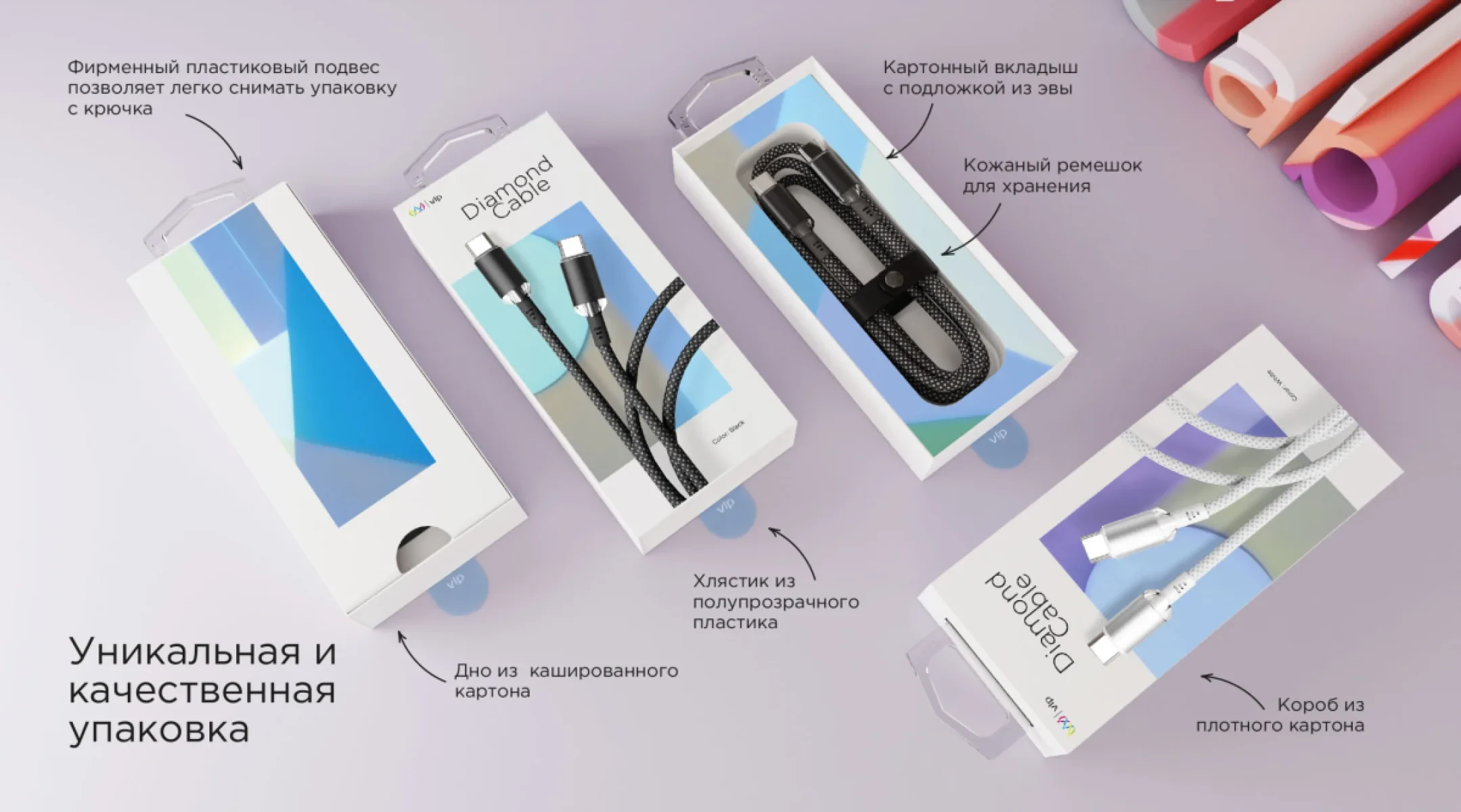 Кабель VLP Diamond USB-C - USB-C 1.2м , темно-серый