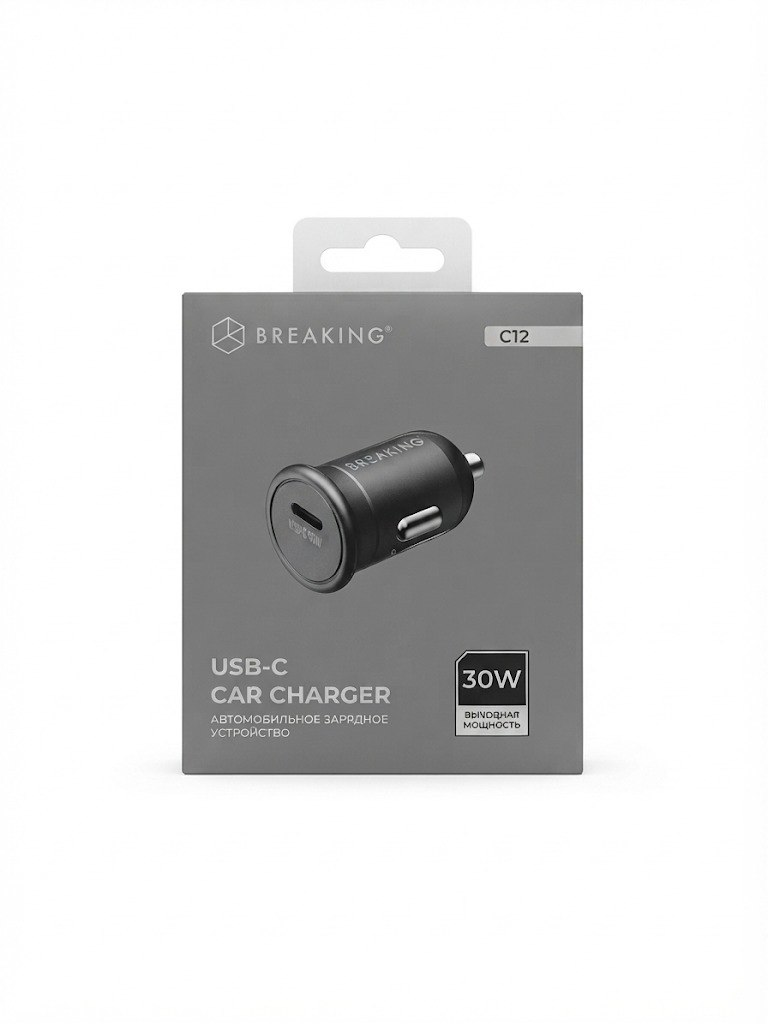 Автомобильное зарядное устройство Breaking C12 mini USB-C 30W (Graphite)