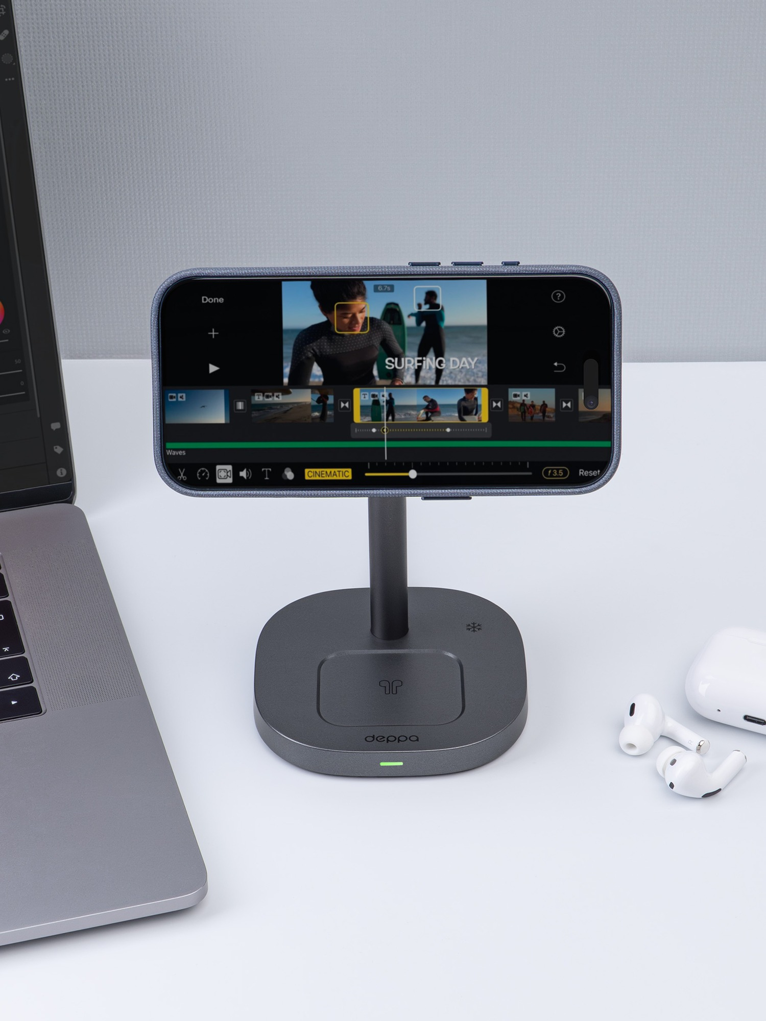Беспроводная зарядная станция Deppa EVO Power 3 в 1 MagSafe 15W (Gray)