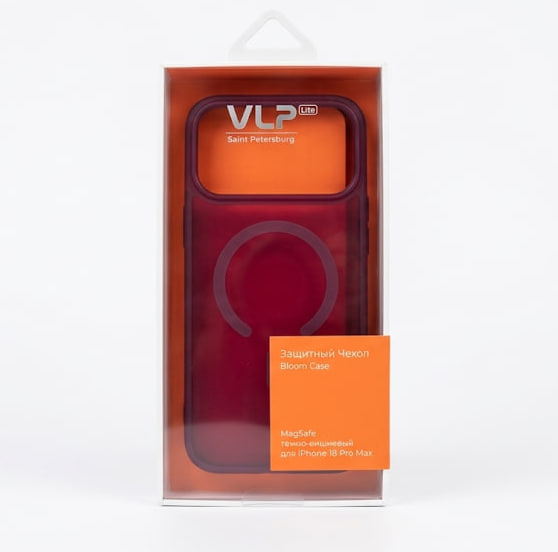 Чехол защитный VLP LITE Bloom Case с MagSafe для iPhone 17 Pro Max /18 Pro Max (Темно - вишневый)