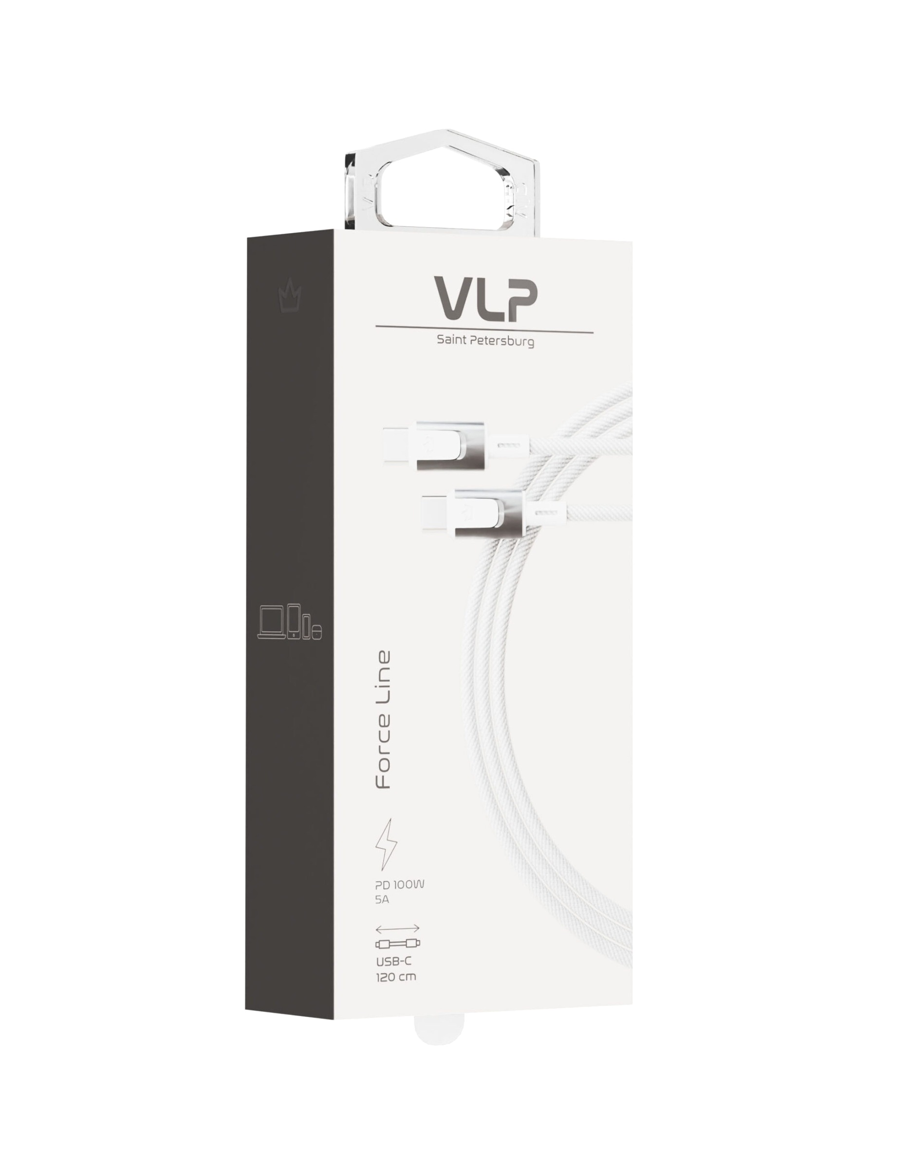 Кабель VLP Force Line USB-C - USB-C 100w, 1.2m, белый