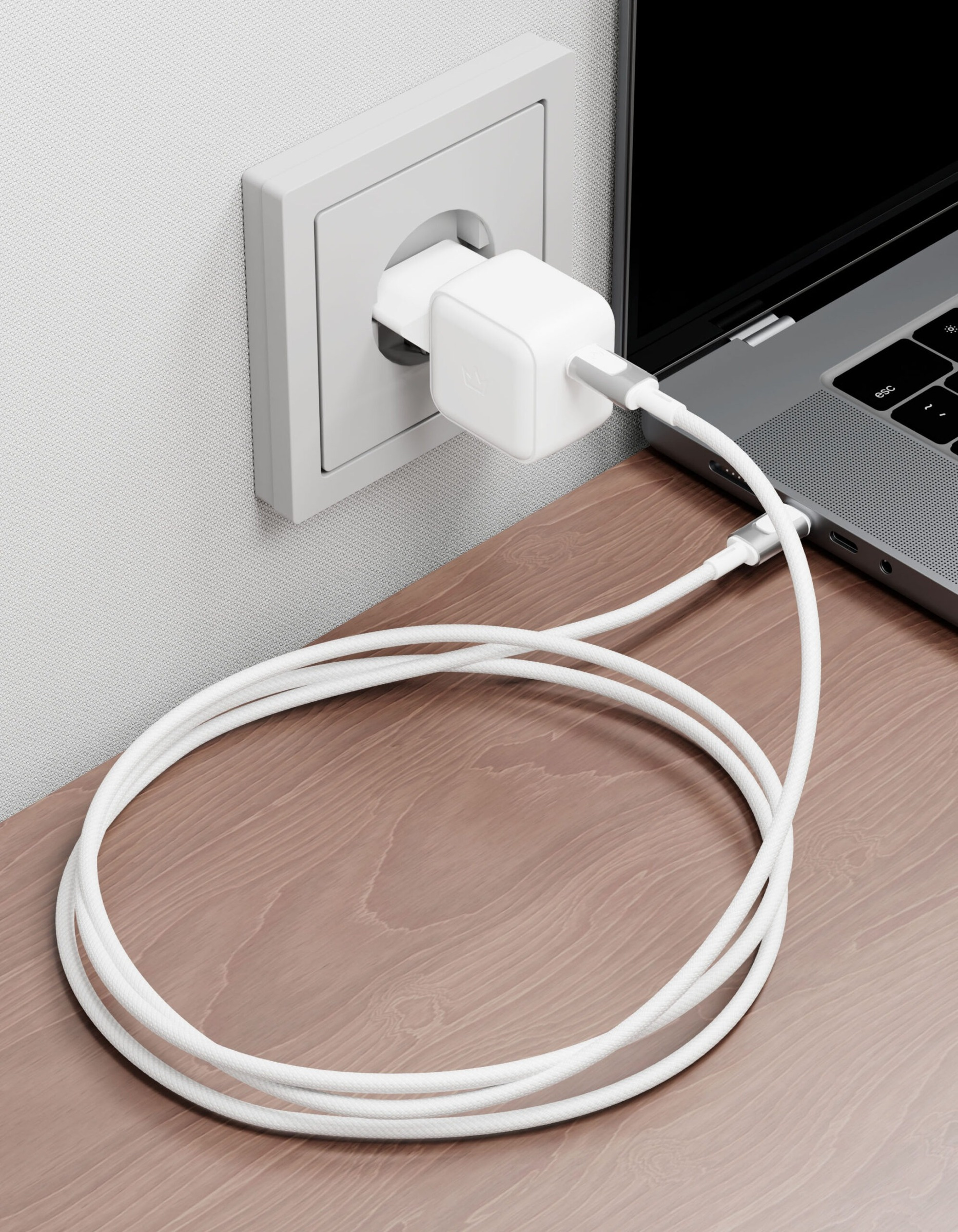 Кабель VLP Force Line USB-C - USB-C 100w, 1.2m, белый