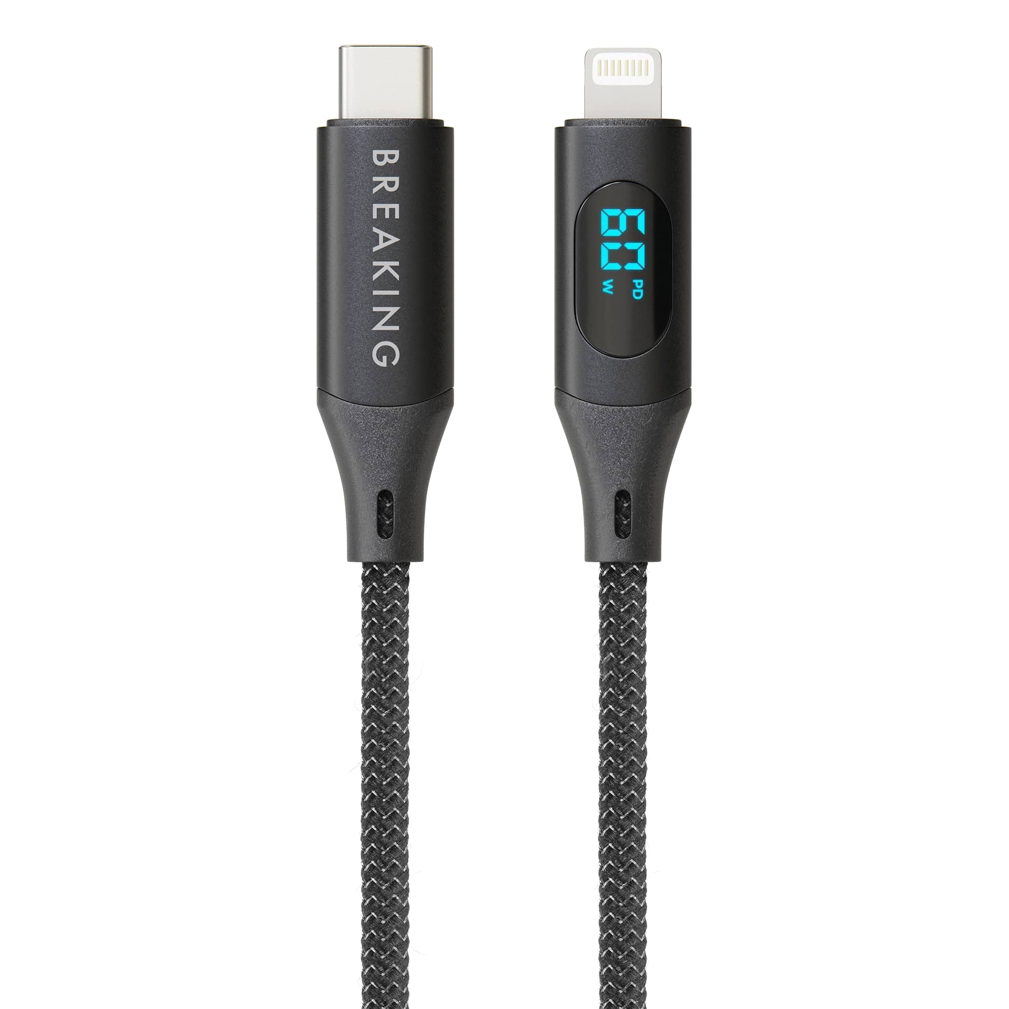 Кабель Breaking K17 USB-C - Lightning 60W, 1.2m, черный