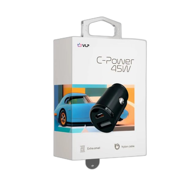 Автомобильное зарядное устройство VLP C-Power USB-A + USB-C 45W (Black)