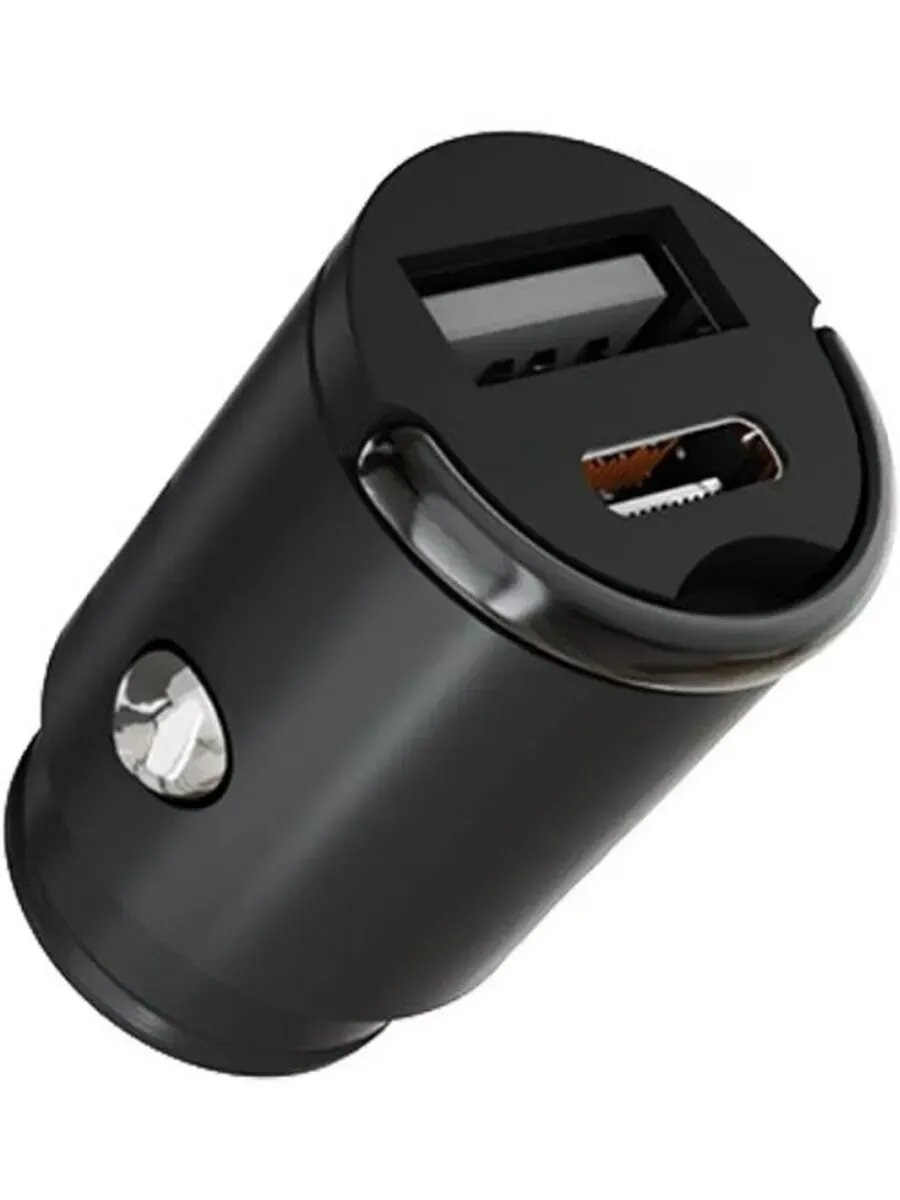 Автомобильное зарядное устройство VLP C-Power USB-A + USB-C 45W (Black)