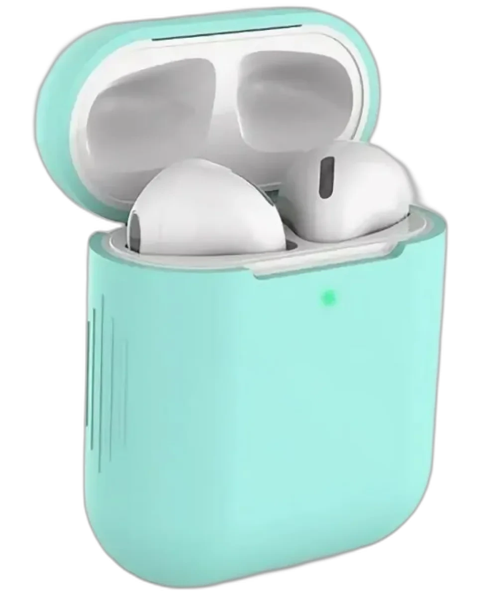 Пластиковый чехол для AirPods 2 голубой