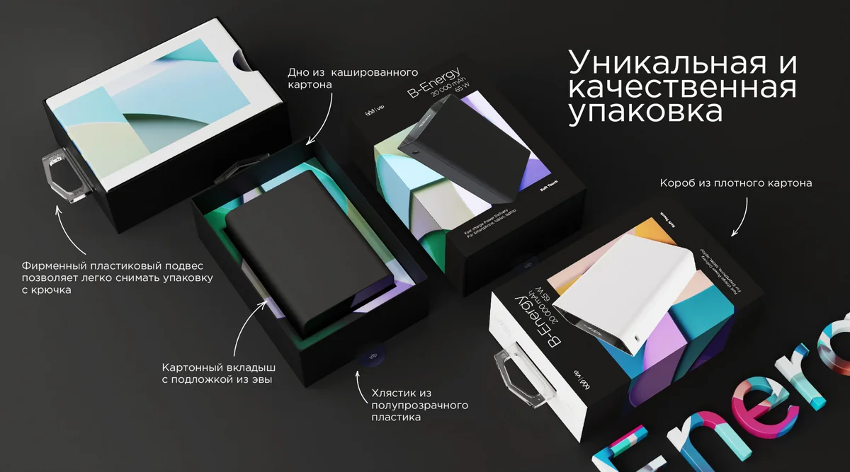 Внешний аккумулятор VLP B-Energy 20000mah (черный)