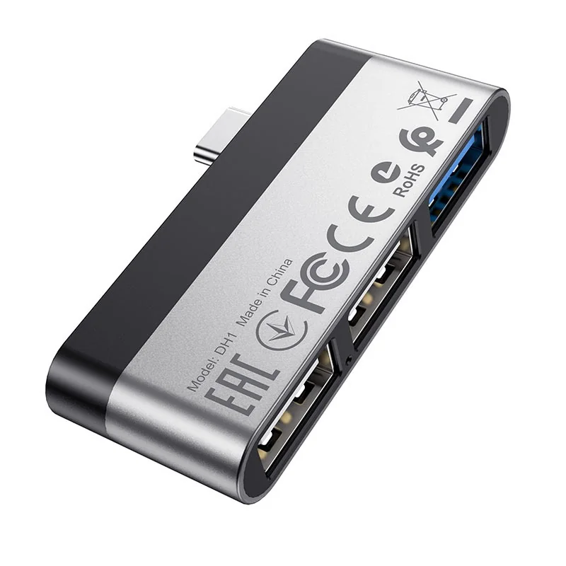 Переходник OTG USB-C to 3-USB Borofone DH1