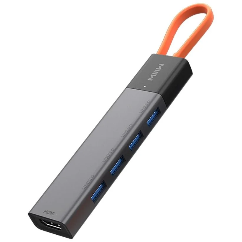 Адаптер MIIIW Type-C HUB Adapter 5 in 1, 3х USB 3.0 HDMI 4K 1x Type-C PD MWCMA05