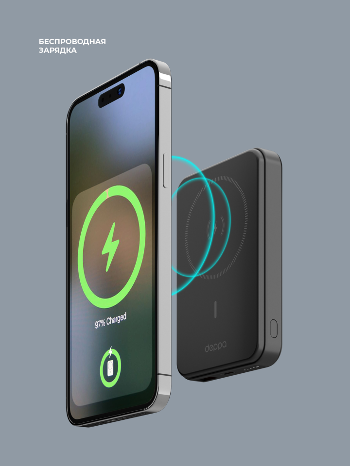 Внешний аккумулятор Deppa NRG MagSafe Basic 10000mah 15W