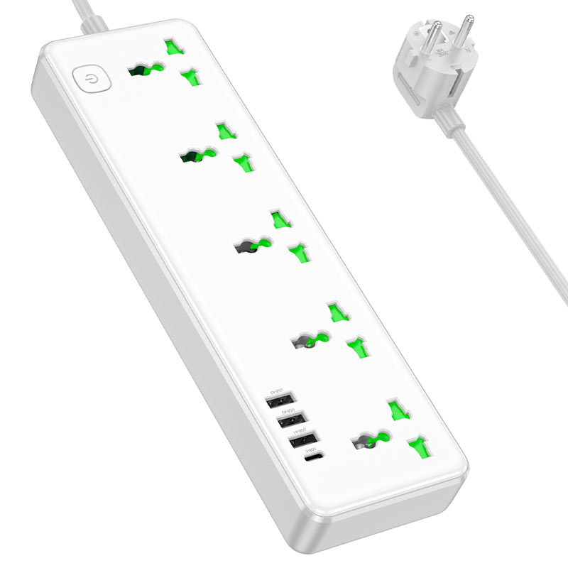 Сетевой фильтр Hoco AC13A Talento 1.5m (White)