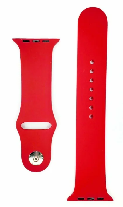 Ремешок силиконовый для Apple Watch 42/44/45/49 красный