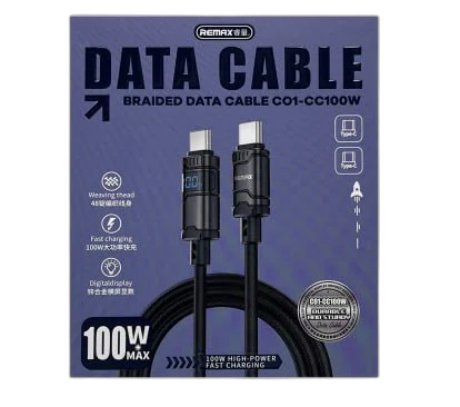 Кабель Remax C01-CC USB-C - USB-C 100W