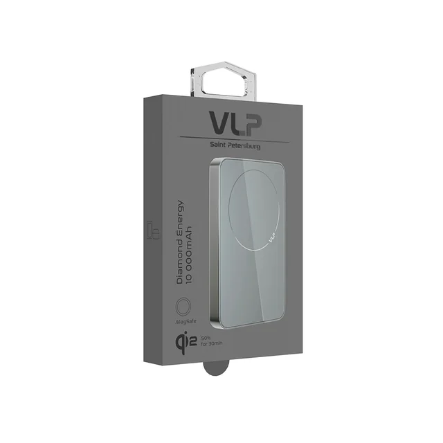 Внешний аккумулятор VLP Diamond Energy MagSafe, Qi2, 10000 mAh, USB-C, (Natural Titan)