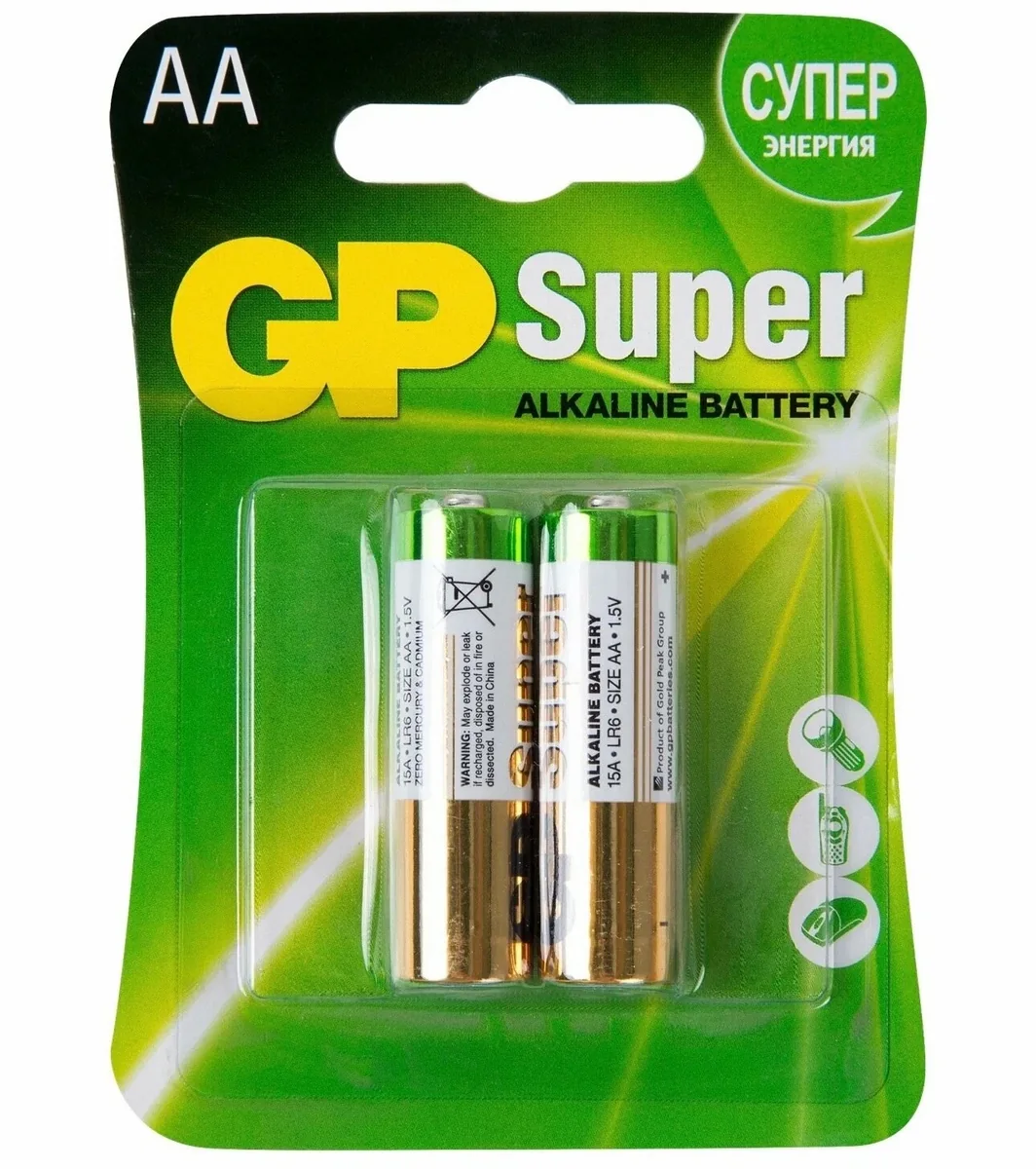 Батарейка GP Super Alkaline Battery GP15AA21-2CRSBC2 AA*2
