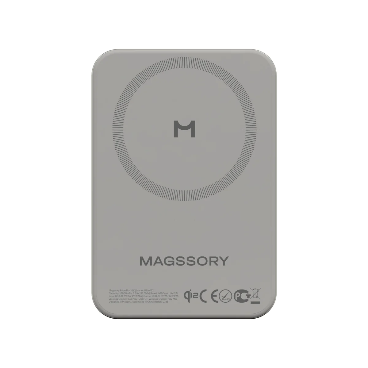 Беспроводной внешний аккумулятор Magssory Pride 10K, с магнитами, совместимый с MagSafe (титан)