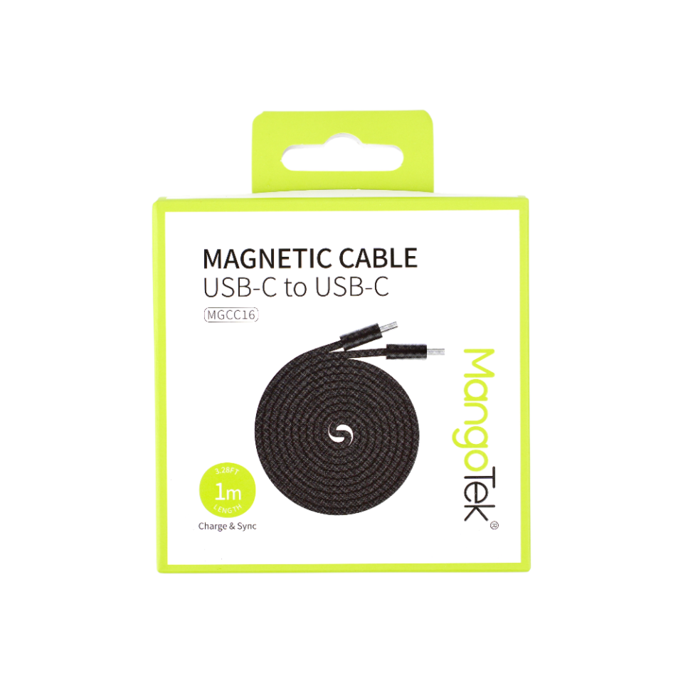 Кабель магнитный MangoTek MGCC16 USB-C - USB-C 240W 1м (Black)