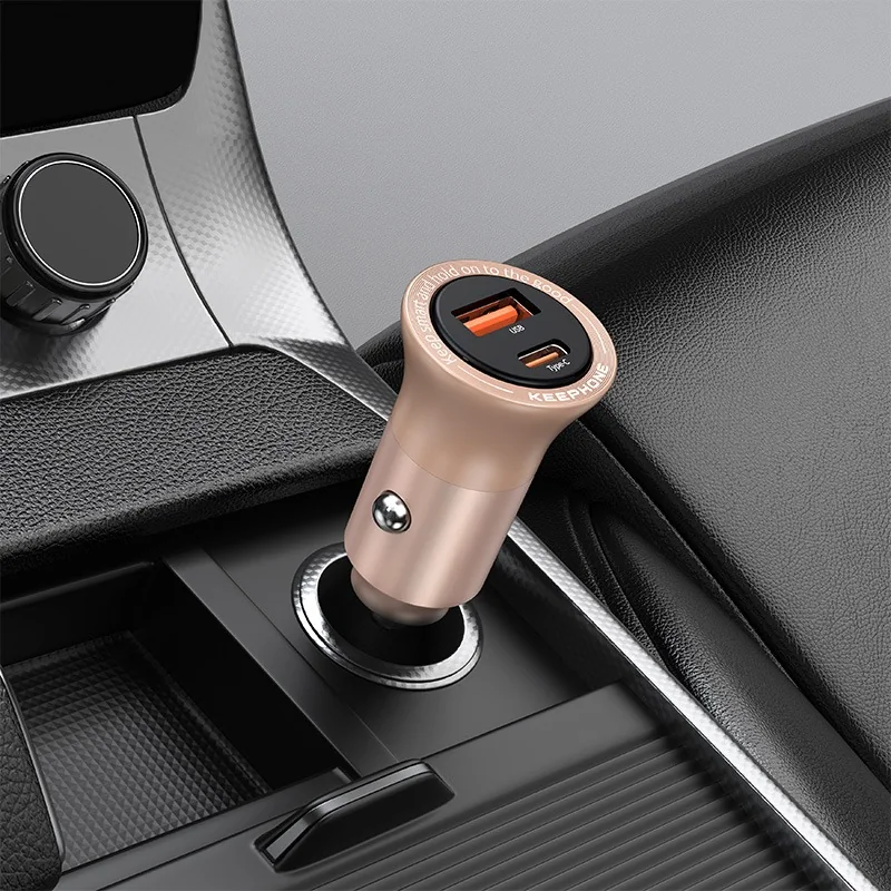 Автомобильное зарядное устройство Keephone CC-11 Powergo USB-A + USB-C 48W (Orange)