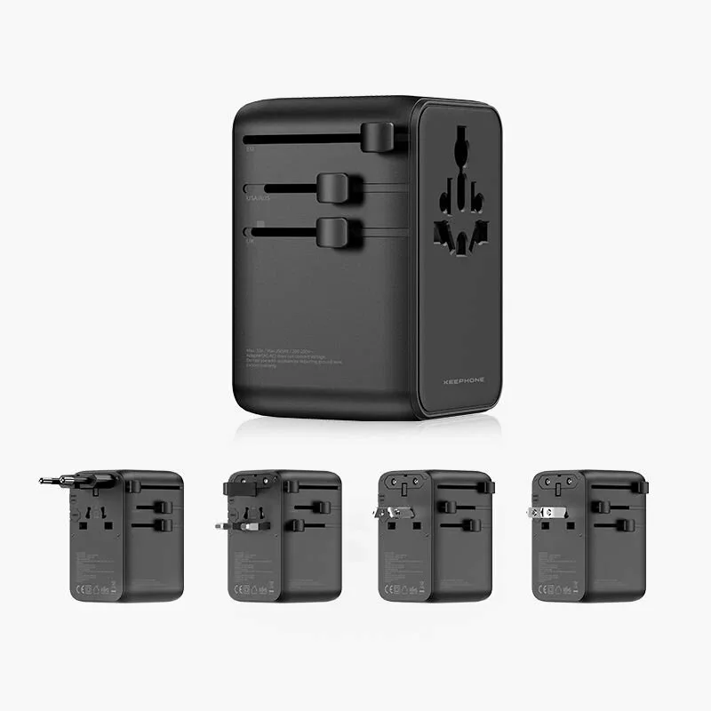 Универсальный адаптер Keephone Marco 2xUSB-C + USB-A 70W (Black)