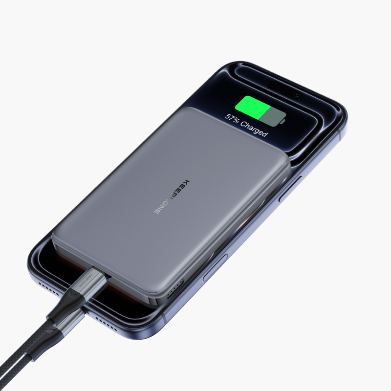 Внешний аккумулятор Keephone Ultra Slim Shanks MagSafe Qi2 5000mAh 25W (Gunmetal)