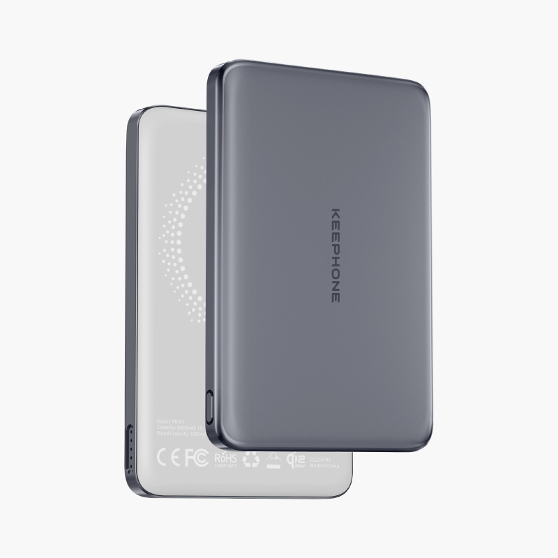 Внешний аккумулятор Keephone Ultra Slim Shanks MagSafe Qi2 5000mAh 25W (Gunmetal)