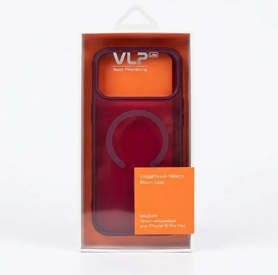Чехол защитный VLP LITE Bloom Case с MagSafe для iPhone 17 Pro /18 Pro (Темно - вишневый)