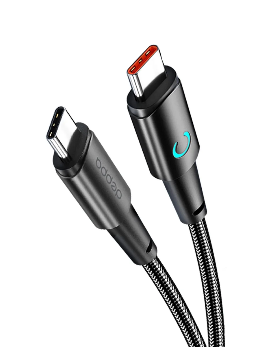 Кабель Deppa Moon USB-С - USB-С, 100Вт, 1.5м, черный