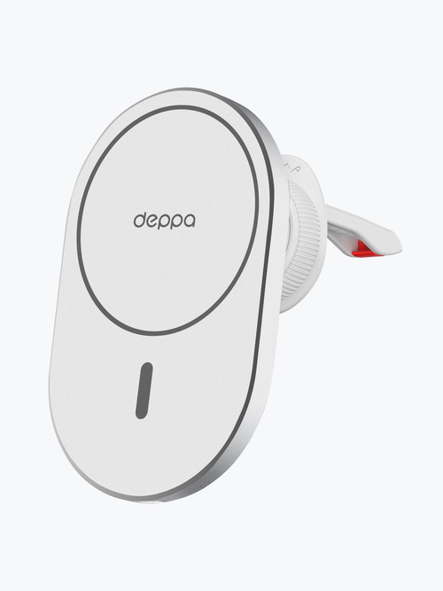 Автомобильный держатель Deppa Flat MagSafe с беспроводной зарядкой (White)