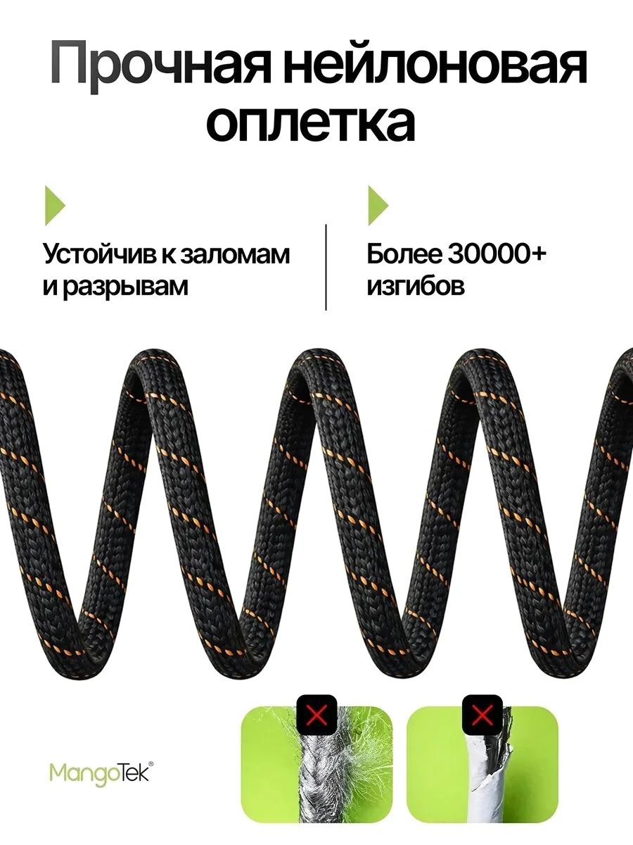 Кабель MangoTek MCC10E USB-C - USB-C 240W 1,5м (Black)
