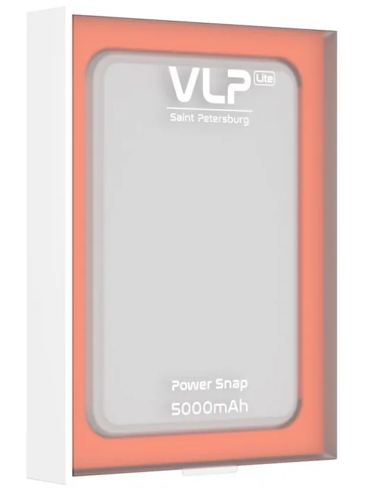 Аккумулятор внешний VLP LITE Power Snap 5000 mAh, 3A, MagSafe, USB-C, белый