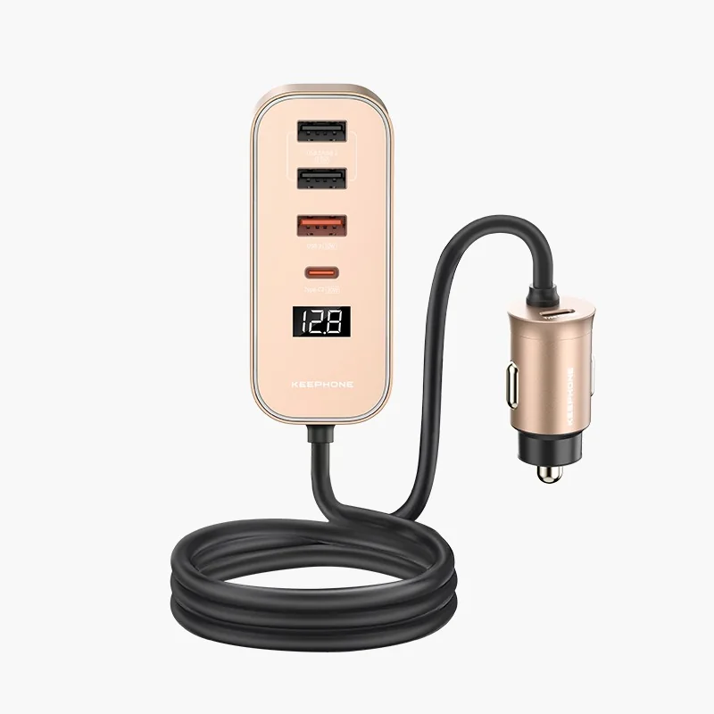 Автомобильное зарядное устройство Keephone CC14 RevAmp 3xUSB-A + 2xUSB-C 107W (Desert Titanium)