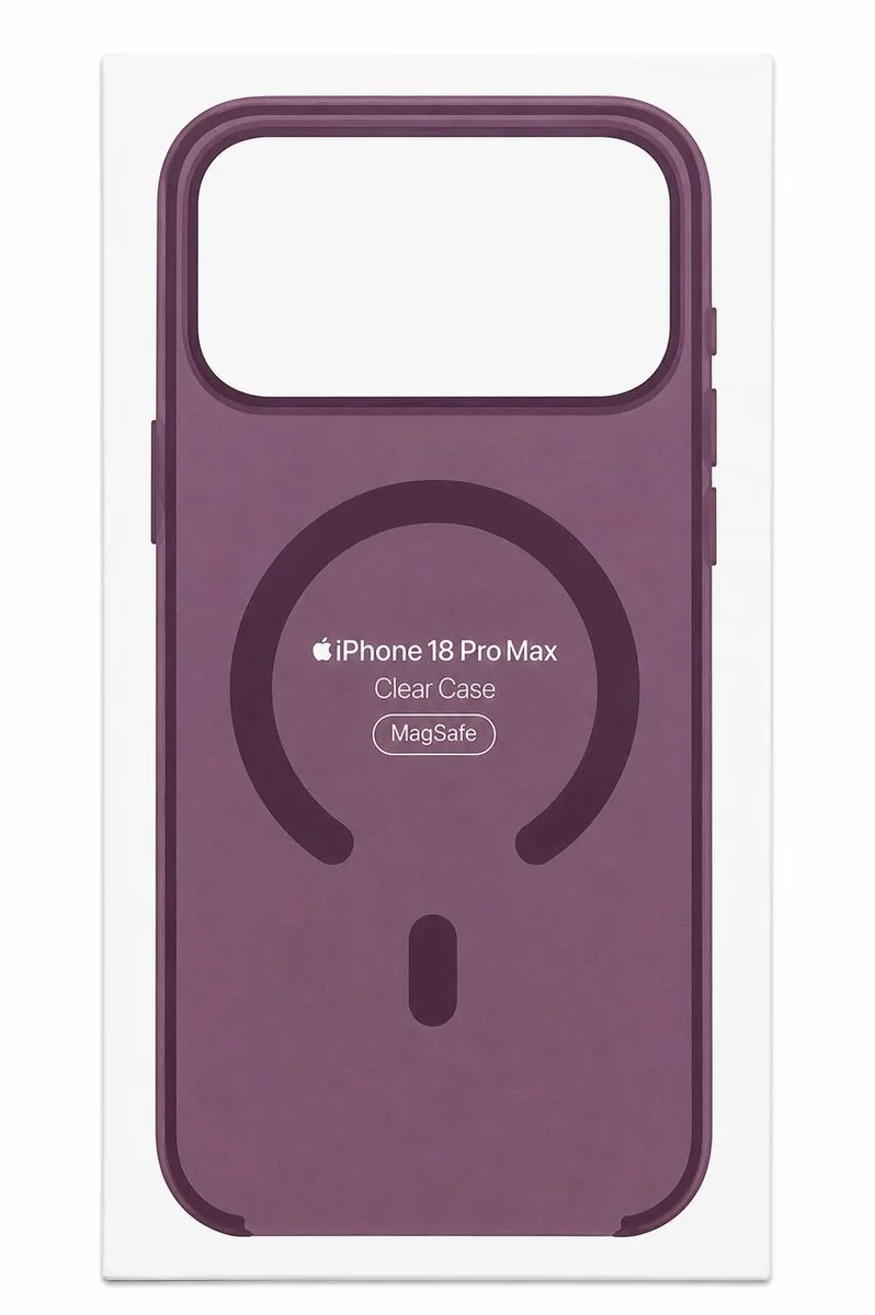 Чехол прозрачный вишневый с MagSafe для iPhone 17 Pro Max /18 Pro Max (пластиковый)