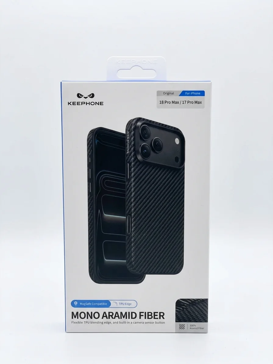 Защитный чехол Keephone Mono Aramid Fiber с Magsafe для 17 Pro Max / 18 Pro Max ( Twill Black)
