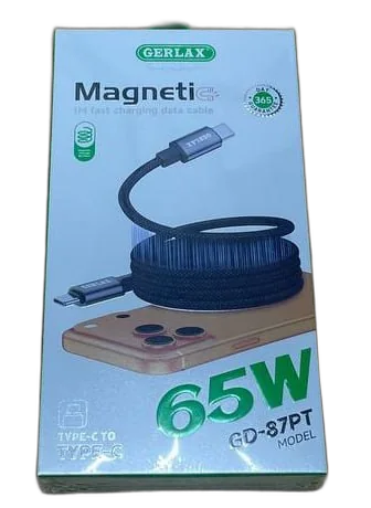 Кабель Gerlax GD-87PT USB-C - USB-C 65W 1m магнитный