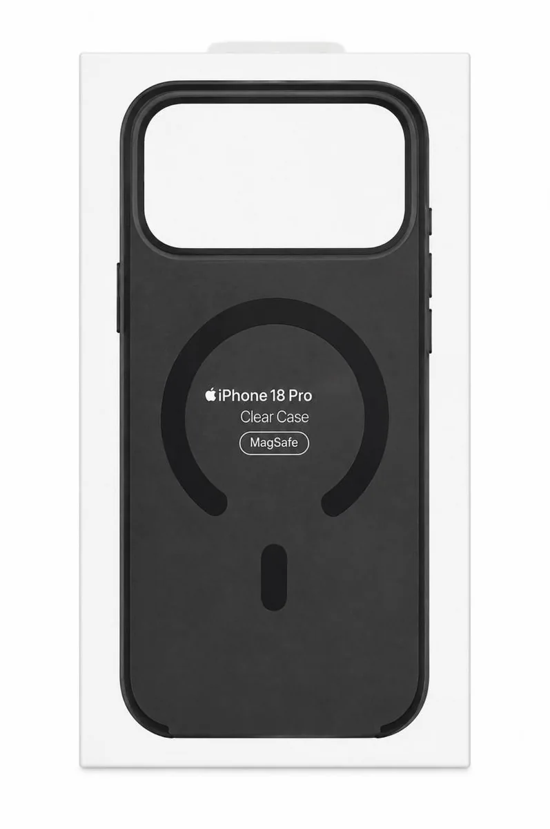 Чехол прозрачный черный с MagSafe для iPhone 17 Pro /18 Pro (пластиковый)