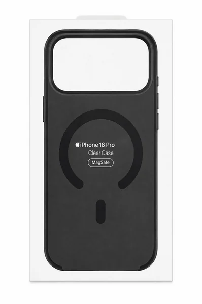 Чехол прозрачный черный с MagSafe для iPhone 17 Pro /18 Pro (пластиковый)